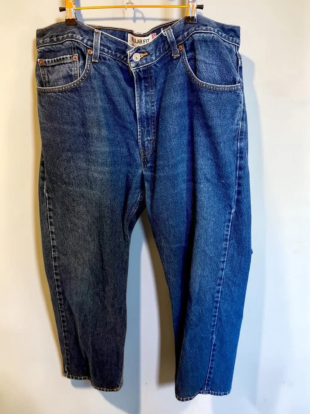 Levi's 505 Mens Regular Fit Straight Leg Jeans Dark Wash 90s Minimalist Denim